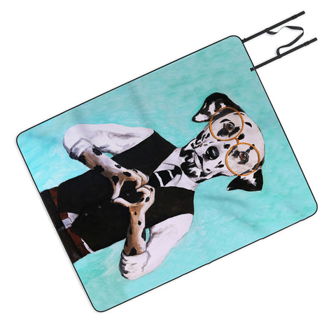 Coco de Paris Dalmatian with finger heart Picnic Blanket