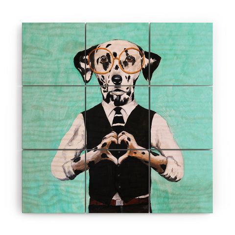 Coco de Paris Dalmatian with finger heart Wood Wall Mural