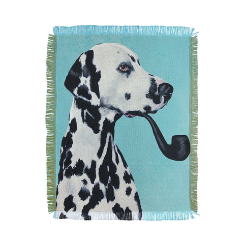 Coco de Paris Dalmatian with pipe Throw Blanket