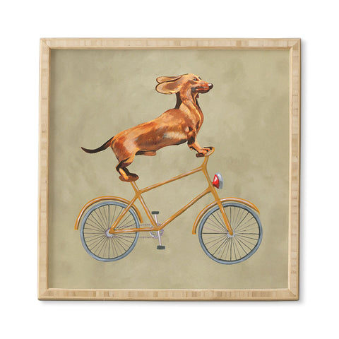 Coco de Paris Daschund on bicycle Framed Wall Art