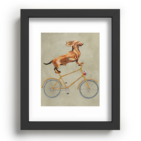 Coco de Paris Daschund on bicycle Recessed Framing Rectangle