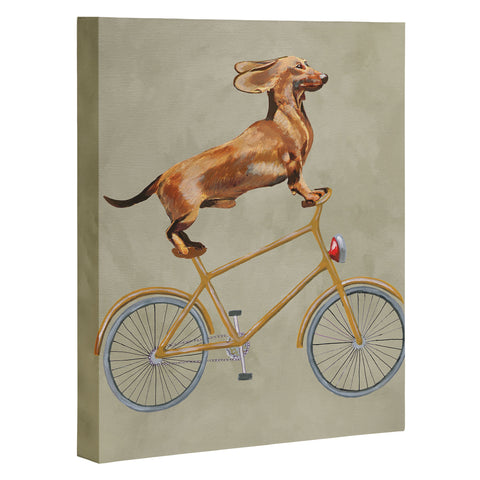 Coco de Paris Daschund on bicycle Art Canvas