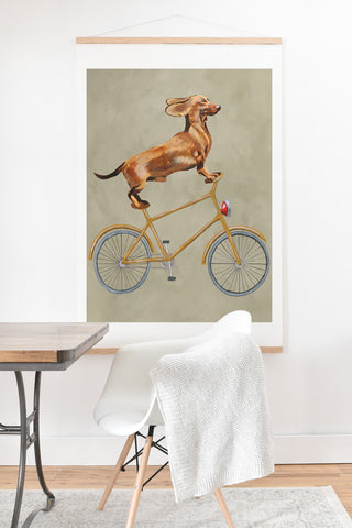 Coco de Paris Daschund on bicycle Art Print And Hanger