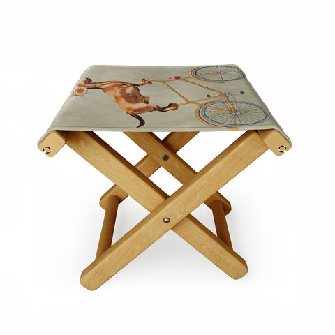 Coco de Paris Daschund on bicycle Folding Stool