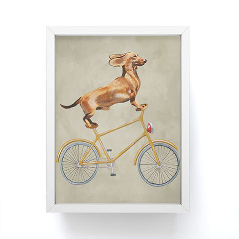 Coco de Paris Daschund on bicycle Framed Mini Art Print