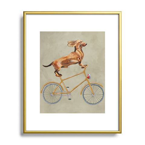 Coco de Paris Daschund on bicycle Metal Framed Art Print