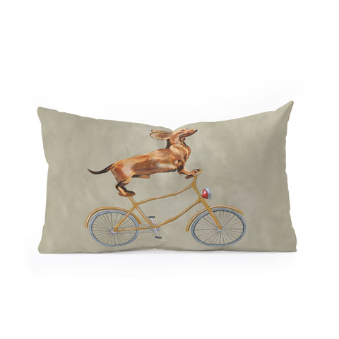 Coco de Paris Daschund on bicycle Oblong Throw Pillow