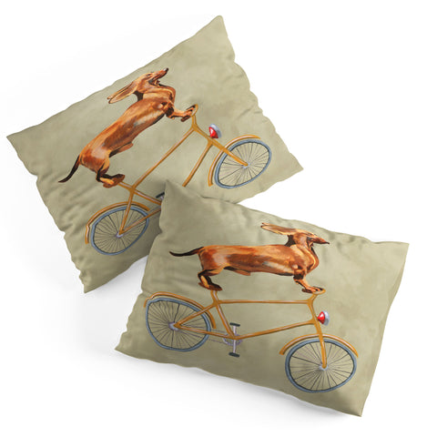 Coco de Paris Daschund on bicycle Pillow Shams