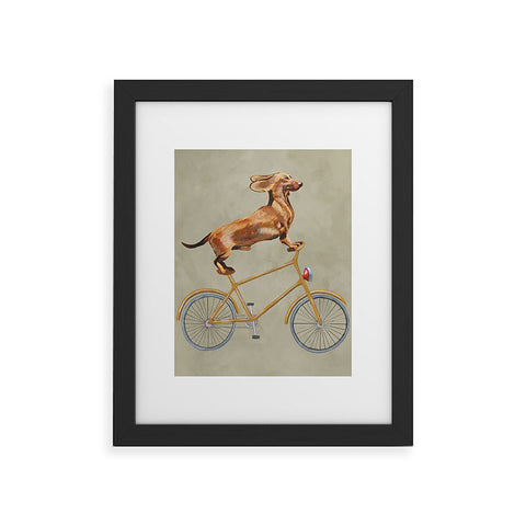 Coco de Paris Daschund on bicycle Framed Art Print