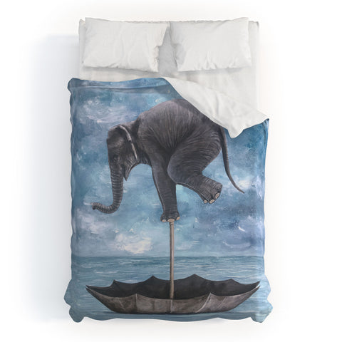 Coco de Paris Elephant in balance Duvet Cover