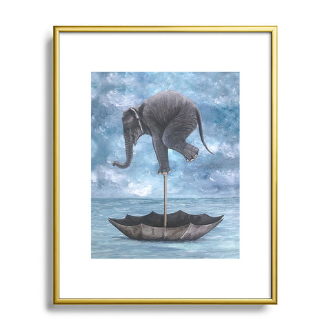 Coco de Paris Elephant in balance Metal Framed Art Print