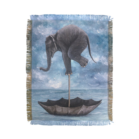 Coco de Paris Elephant in balance Throw Blanket