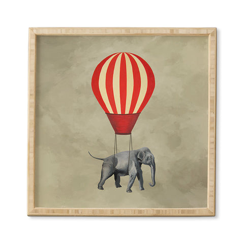 Coco de Paris Elephant with hot airballoon Framed Wall Art