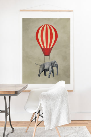 Coco de Paris Elephant with hot airballoon Art Print And Hanger