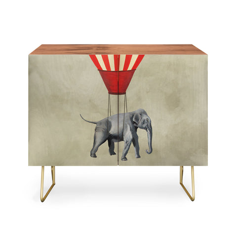 Coco de Paris Elephant with hot airballoon Credenza