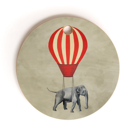 Coco de Paris Elephant with hot airballoon Cutting Board Round