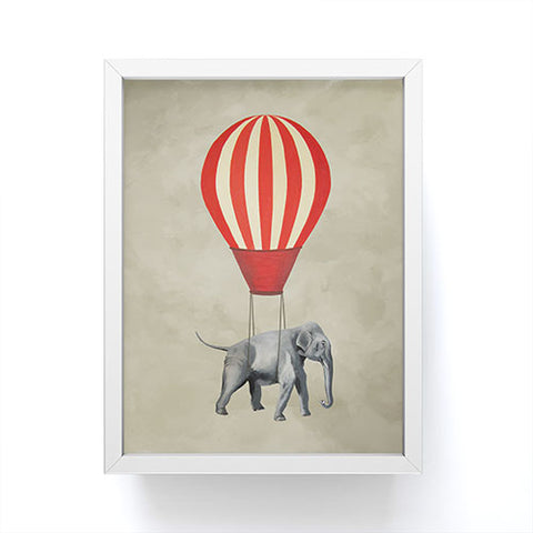 Coco de Paris Elephant with hot airballoon Framed Mini Art Print