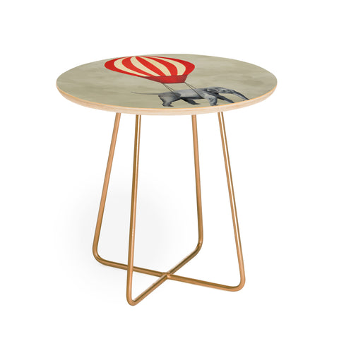 Coco de Paris Elephant with hot airballoon Round Side Table