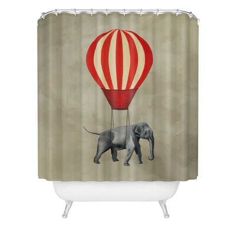 Coco de Paris Elephant with hot airballoon Shower Curtain