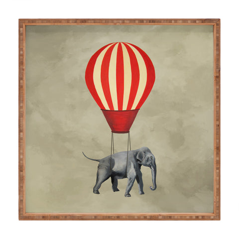 Coco de Paris Elephant with hot airballoon Square Tray