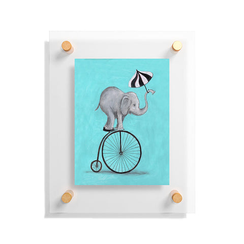 Coco de Paris Elephant with umbrella Floating Acrylic Print
