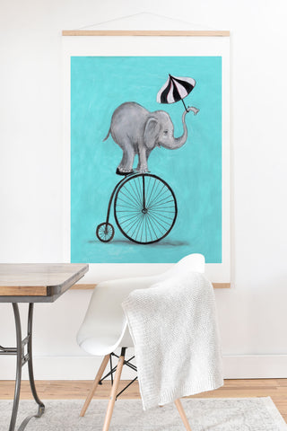 Coco de Paris Elephant with umbrella Art Print And Hanger