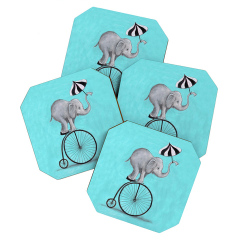 Coco de Paris Elephant with umbrella Coaster Set