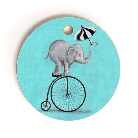 Coco de Paris Elephant with umbrella Cutting Board Round
