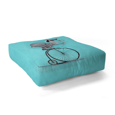 Coco de Paris Elephant with umbrella Floor Pillow Square