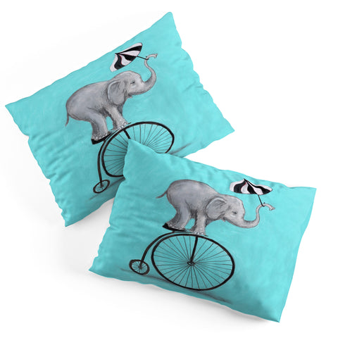 Coco de Paris Elephant with umbrella Pillow Shams