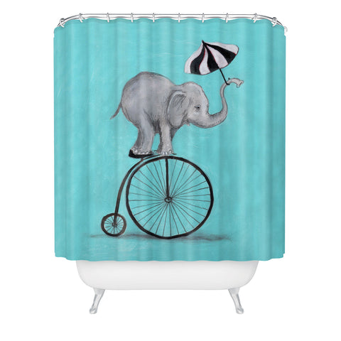 Coco de Paris Elephant with umbrella Shower Curtain