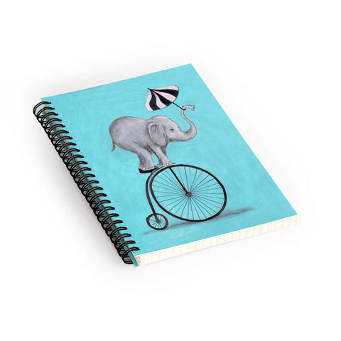Coco de Paris Elephant with umbrella Spiral Notebook