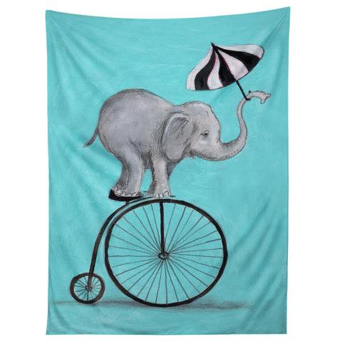 Coco de Paris Elephant with umbrella Tapestry