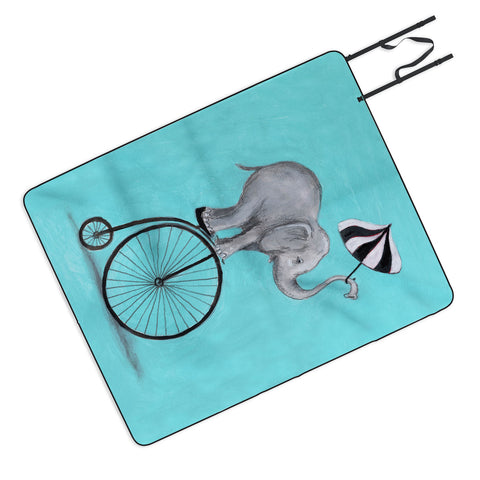 Coco de Paris Elephant with umbrella Picnic Blanket
