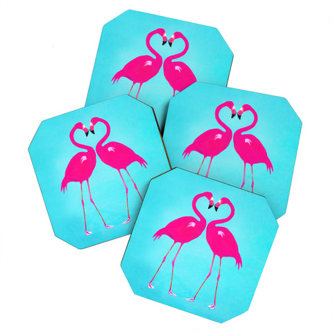 Coco de Paris Flamingo heart Coaster Set