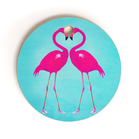 Coco de Paris Flamingo heart Cutting Board Round