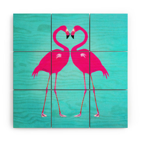 Coco de Paris Flamingo heart Wood Wall Mural