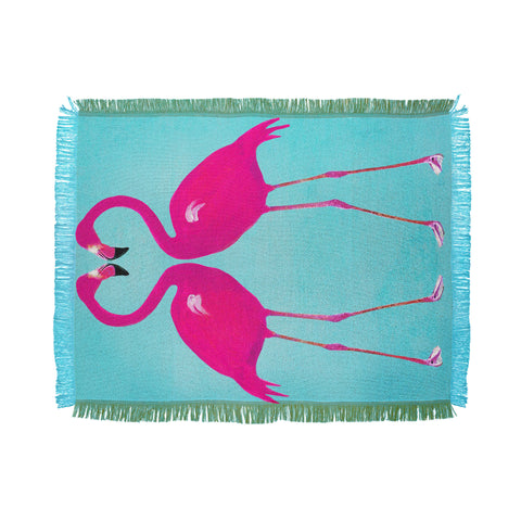 Coco de Paris Flamingo heart Throw Blanket