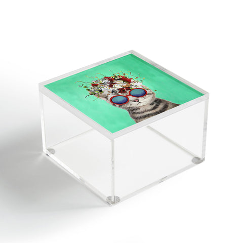 Coco de Paris Flower Power Cat turquoise Acrylic Box