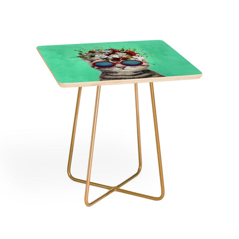 Coco de Paris Flower Power Cat turquoise Side Table