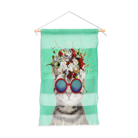 Coco de Paris Flower Power Cat turquoise Wall Hanging Portrait