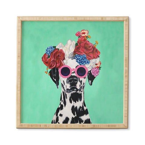 Coco de Paris Flower Power Dalmatian turquoise Framed Wall Art