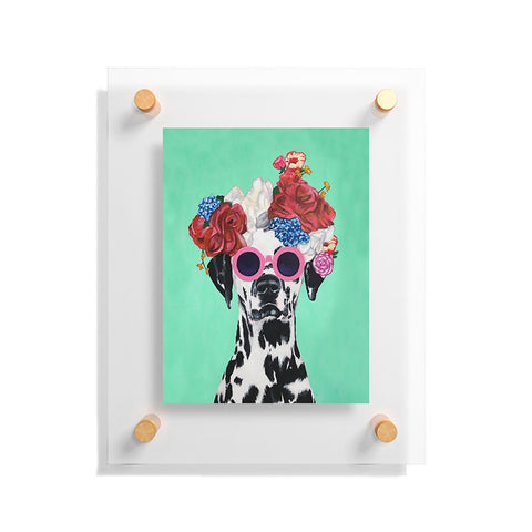 Coco de Paris Flower Power Dalmatian turquoise Floating Acrylic Print