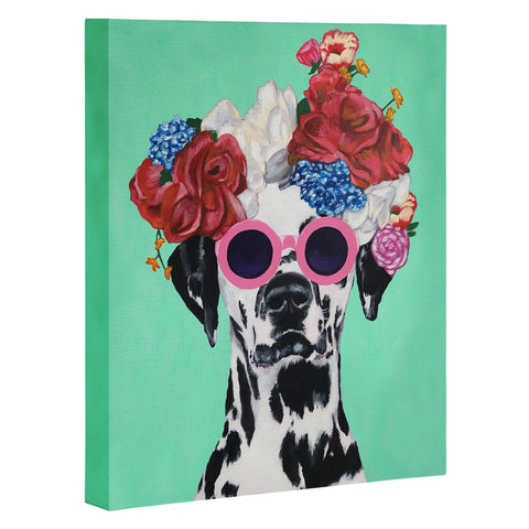 Coco de Paris Flower Power Dalmatian turquoise Art Canvas
