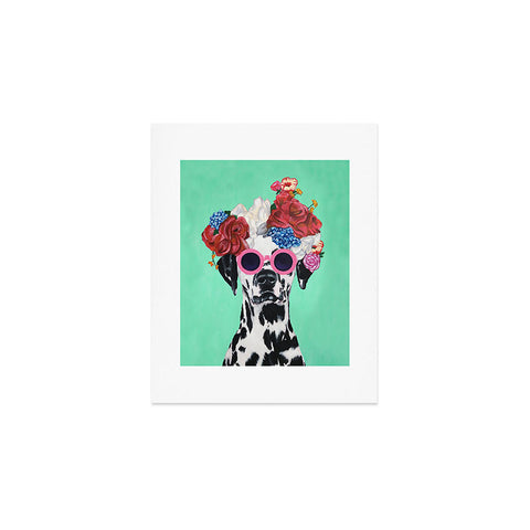Coco de Paris Flower Power Dalmatian turquoise Art Print