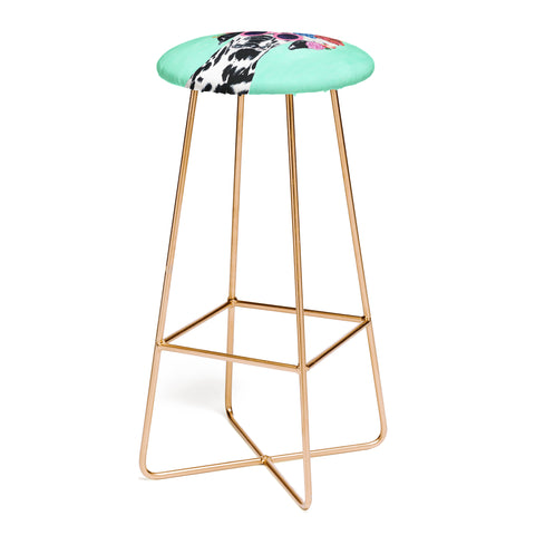Coco de Paris Flower Power Dalmatian turquoise Bar Stool