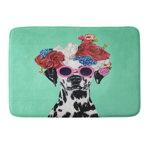 Coco de Paris Flower Power Dalmatian turquoise Memory Foam Bath Mat