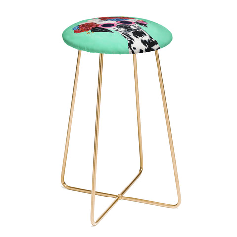 Coco de Paris Flower Power Dalmatian turquoise Counter Stool