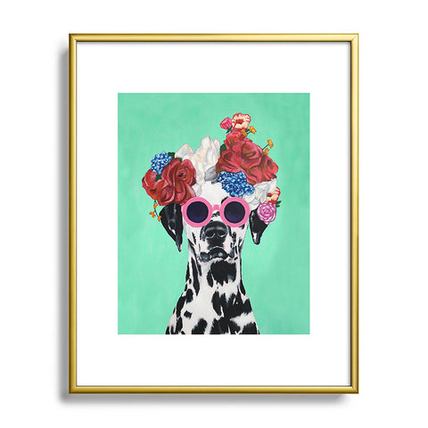 Coco de Paris Flower Power Dalmatian turquoise Metal Framed Art Print