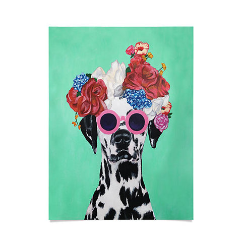 Coco de Paris Flower Power Dalmatian turquoise Poster